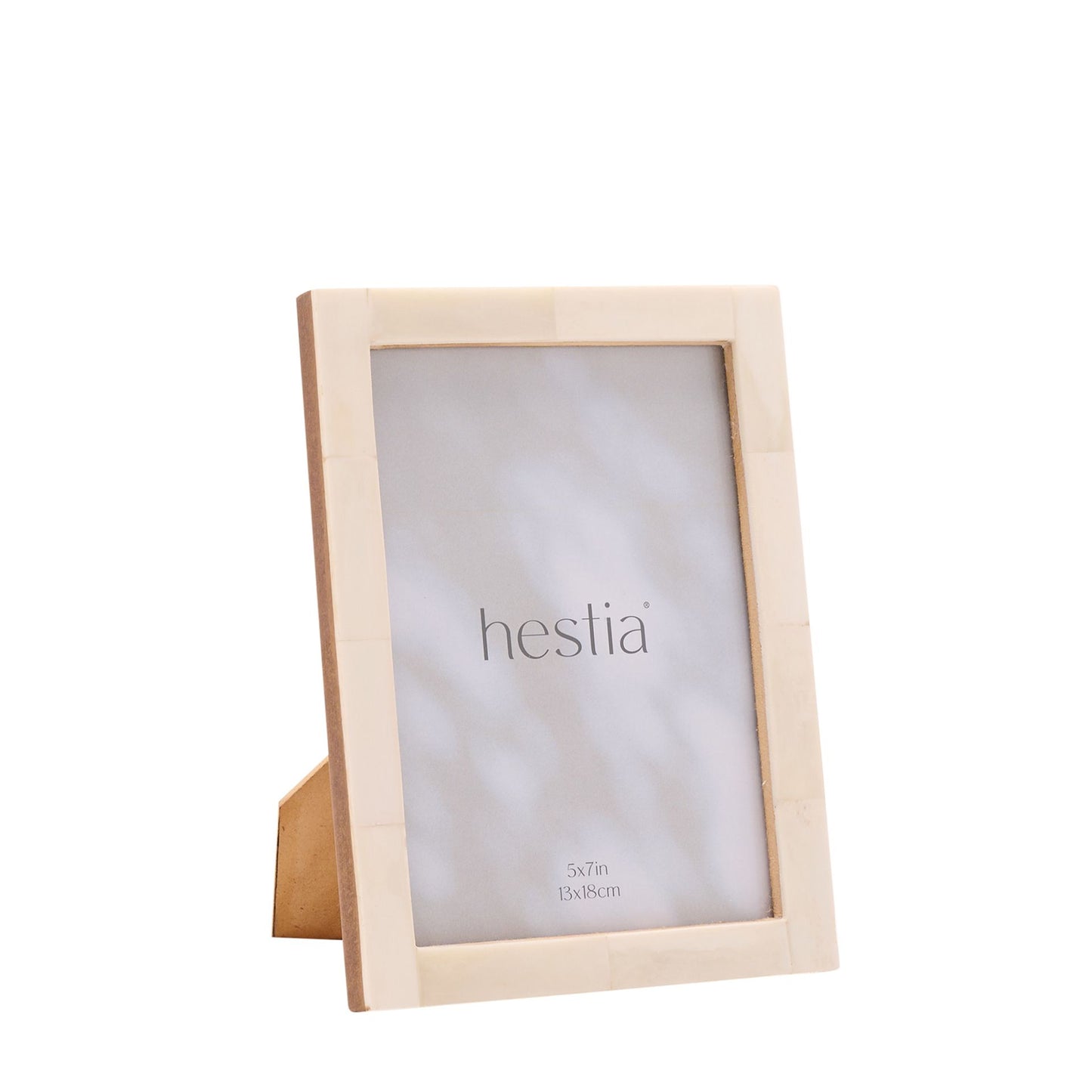 Hestia Glass Natural White Bone Photo Frame 5" x 7"