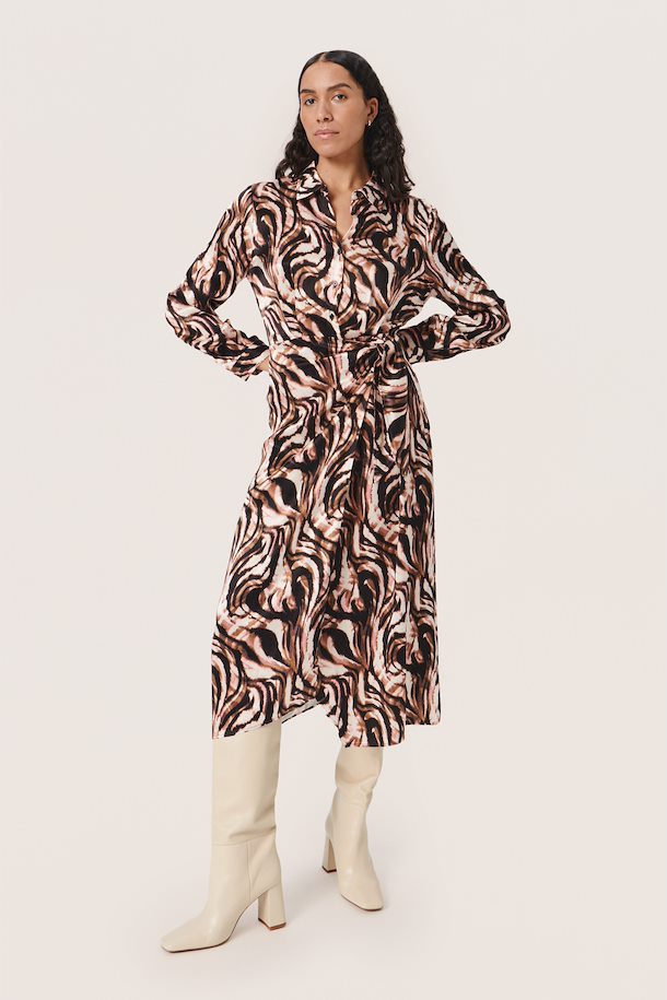 Soaked in Luxury Leighton midi length Dress with swirl pattern
