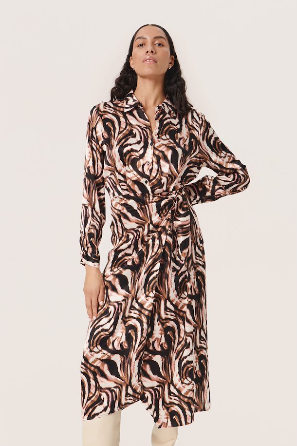 Soaked in Luxury Leighton midi length Dress with swirl pattern