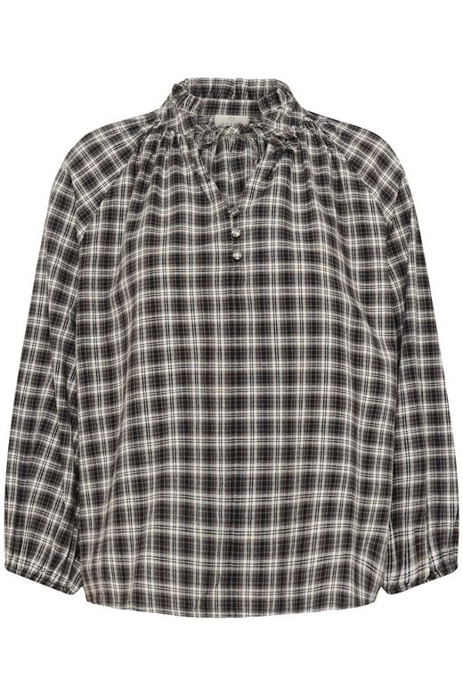 Kaffe Elna Blouse in 108369 Black/Grey Check
