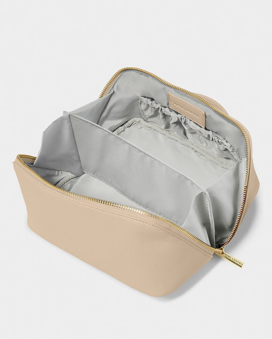 Katie Loxton Medium Make Up/ Wash Bag in Light Taupe