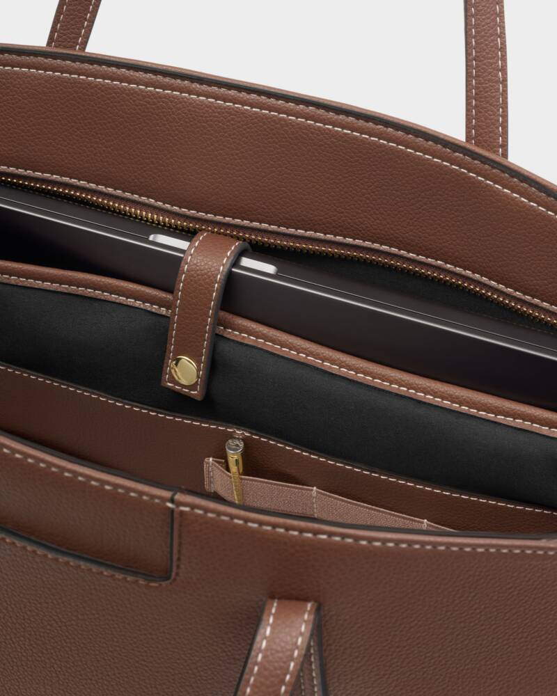 Katie Loxton Harlyn Work Tote Bag in Chocolate