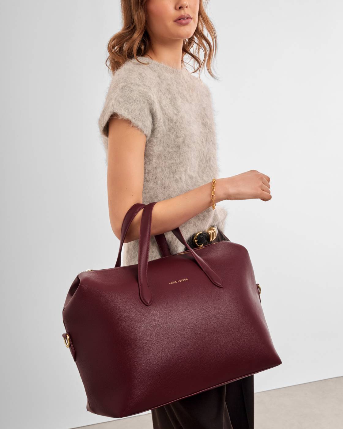 Katie Loxton Milan Cabin Bag in Cherry