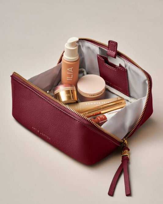 Katie Loxton Fold-Out Make Up Bag in Cherry