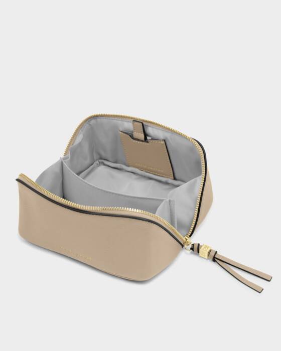 Katie Loxton Fold-Out Make Up Bag in Light Taupe
