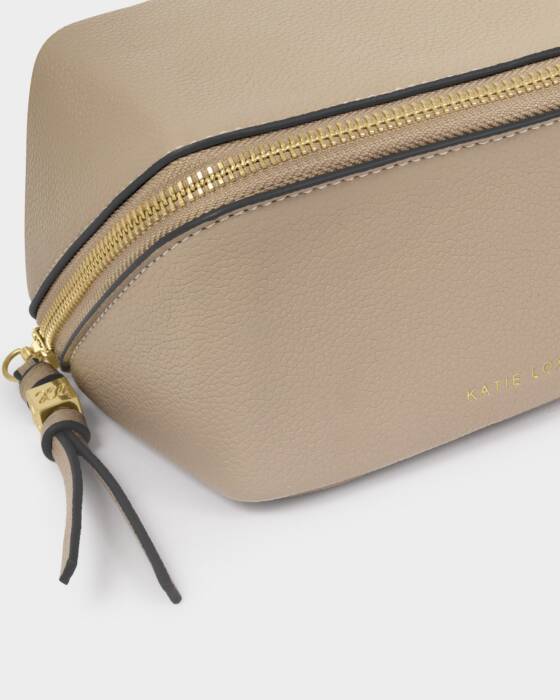 Katie Loxton Fold-Out Make Up Bag in Light Taupe