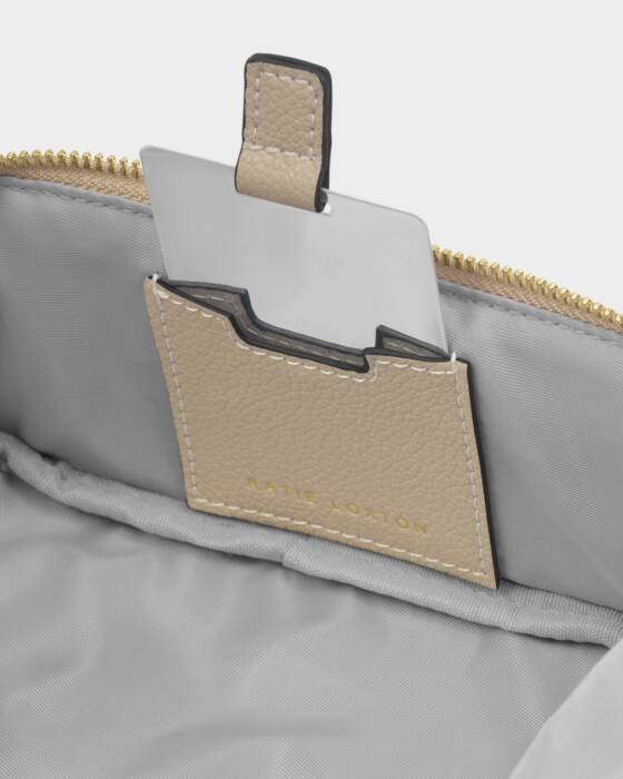 Katie Loxton Fold-Out Make Up Bag in Light Taupe