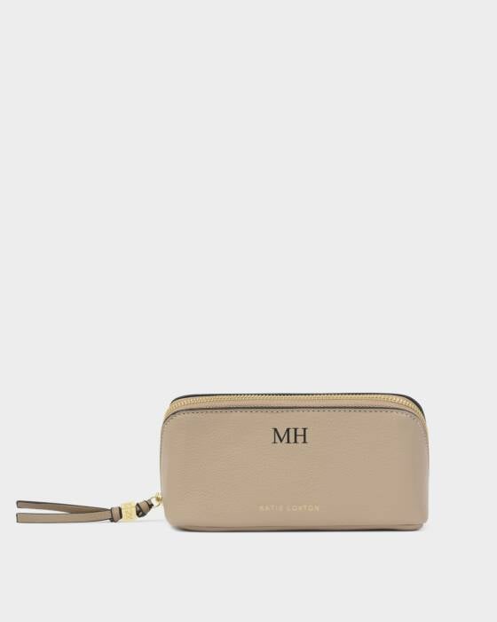 Katie Loxton Fold-Out Make Up Bag in Light Taupe