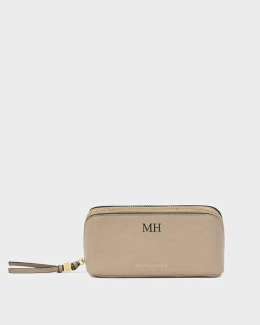 Katie Loxton Fold-Out Make Up Bag in Light Taupe