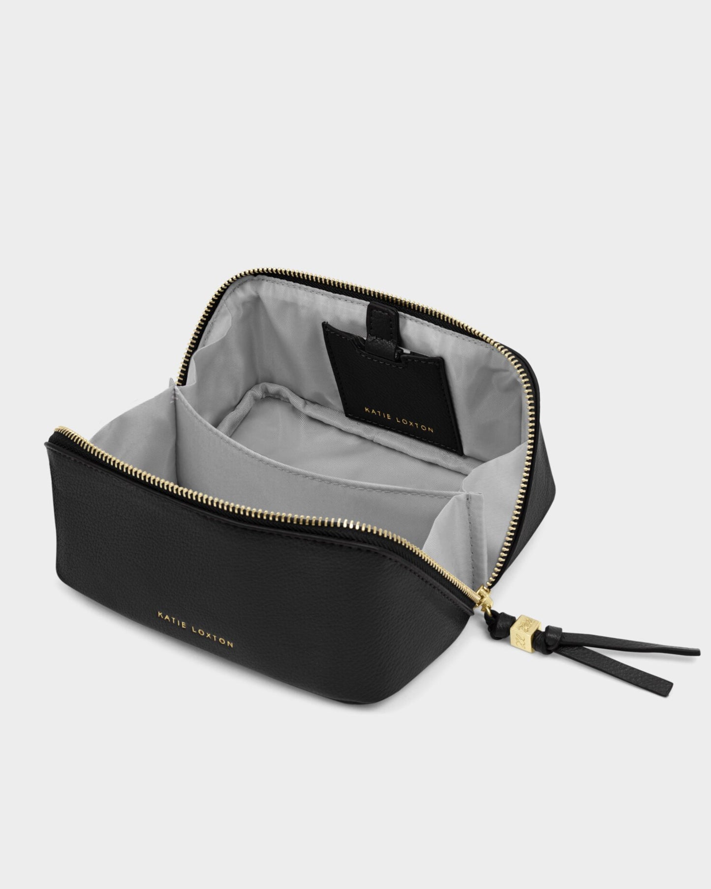 Katie Loxton Fold-Out Mirror Make Up Bag in Black