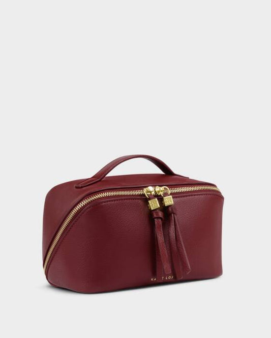 Katie Loxton Soho Medium Make Up/ Wash Bag in Cherry