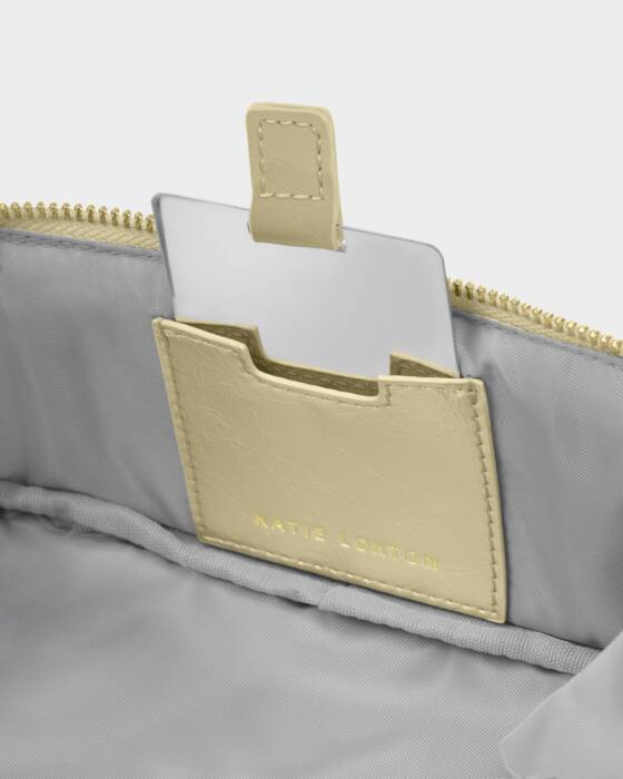 Katie Loxton Fold-Out Make Up Bag in Gold Patent Crackle