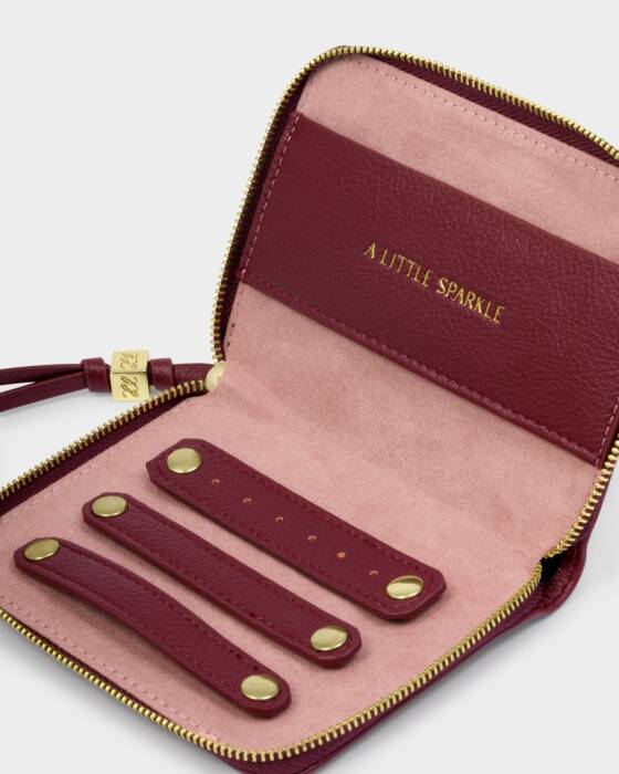 Katie Loxton Slim Jewellery Case - A Little Sparkle- Cherry