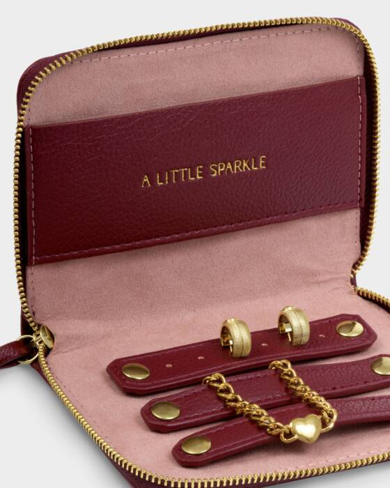 Katie Loxton Slim Jewellery Case - A Little Sparkle- Cherry