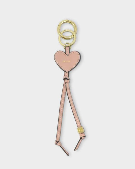 Katie Loxton Heart Bag Charm Keyring - Mum - Blush Taupe