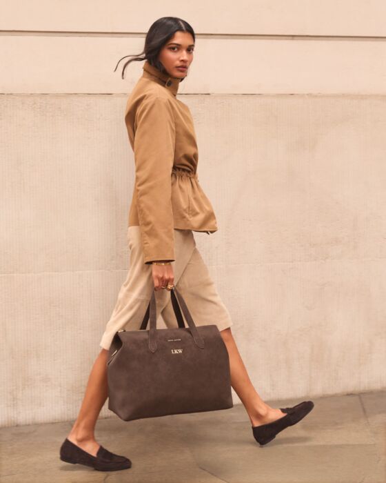 Katie Loxton Milan Cabin Bag in Chocolate Washed Suedette