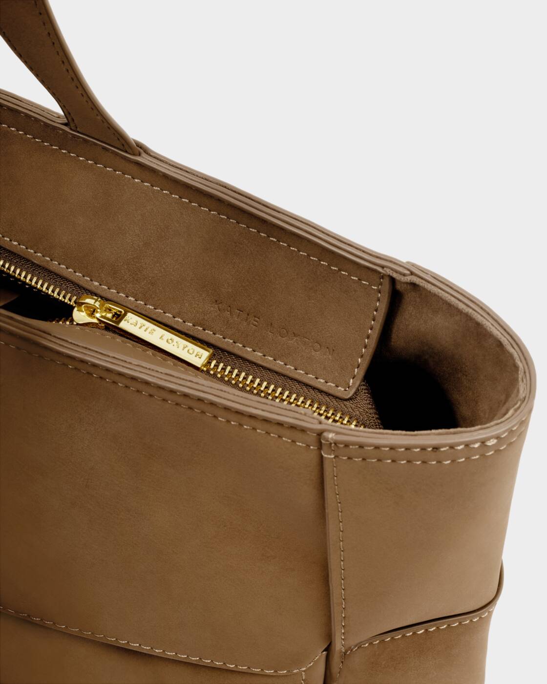 Katie Loxton Taya Hand Woven in Caramel Suedette Tote Bag