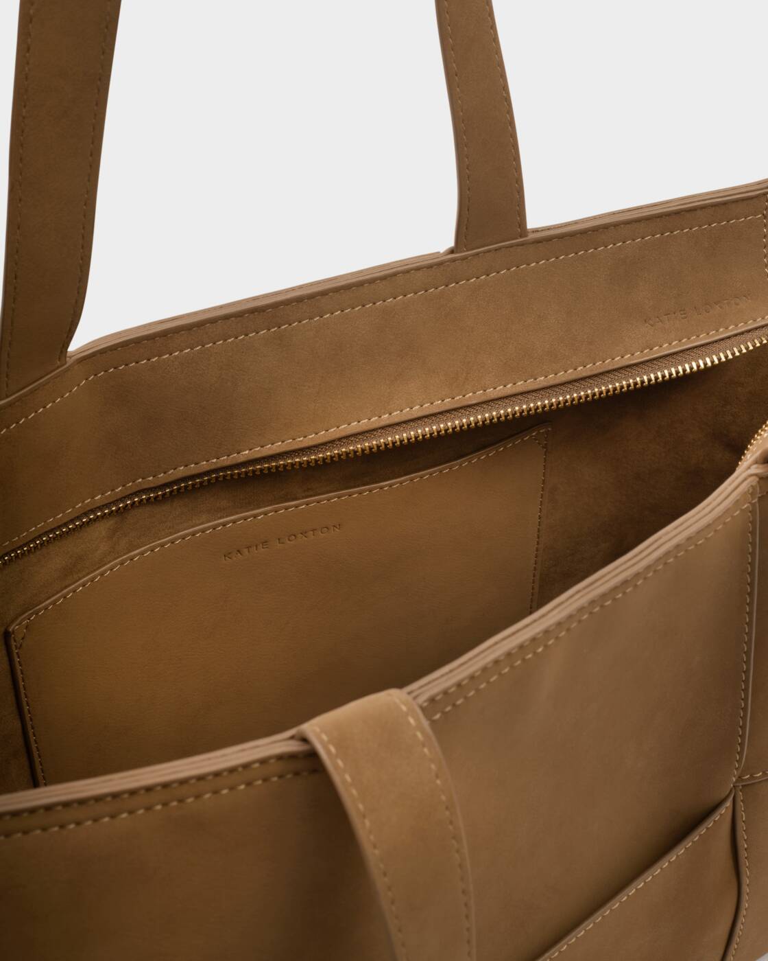 Katie Loxton Taya Hand Woven in Caramel Suedette Tote Bag