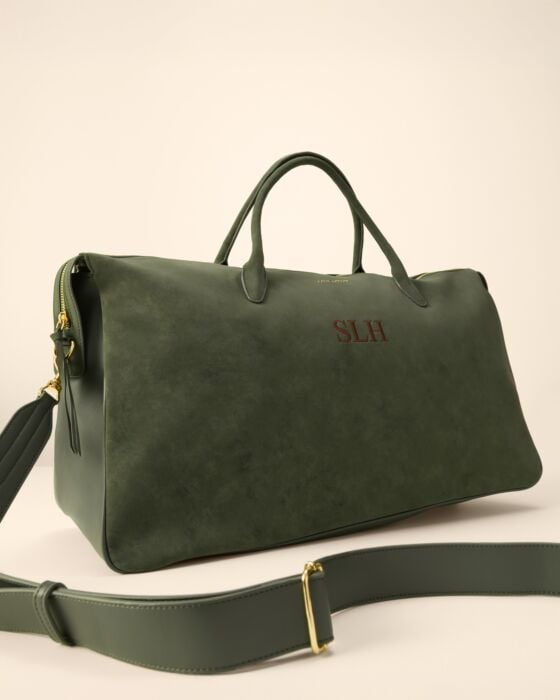 Katie Loxton Ascot Suedette Weekend Bag & Pouch Organiser in Forest Green Suedette