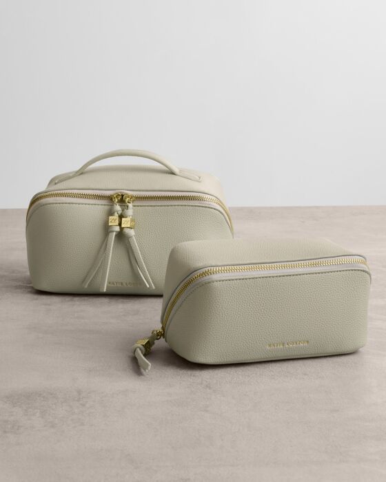 Katie Loxton Soho Medium Make Up/ Wash Bag in Green Mist