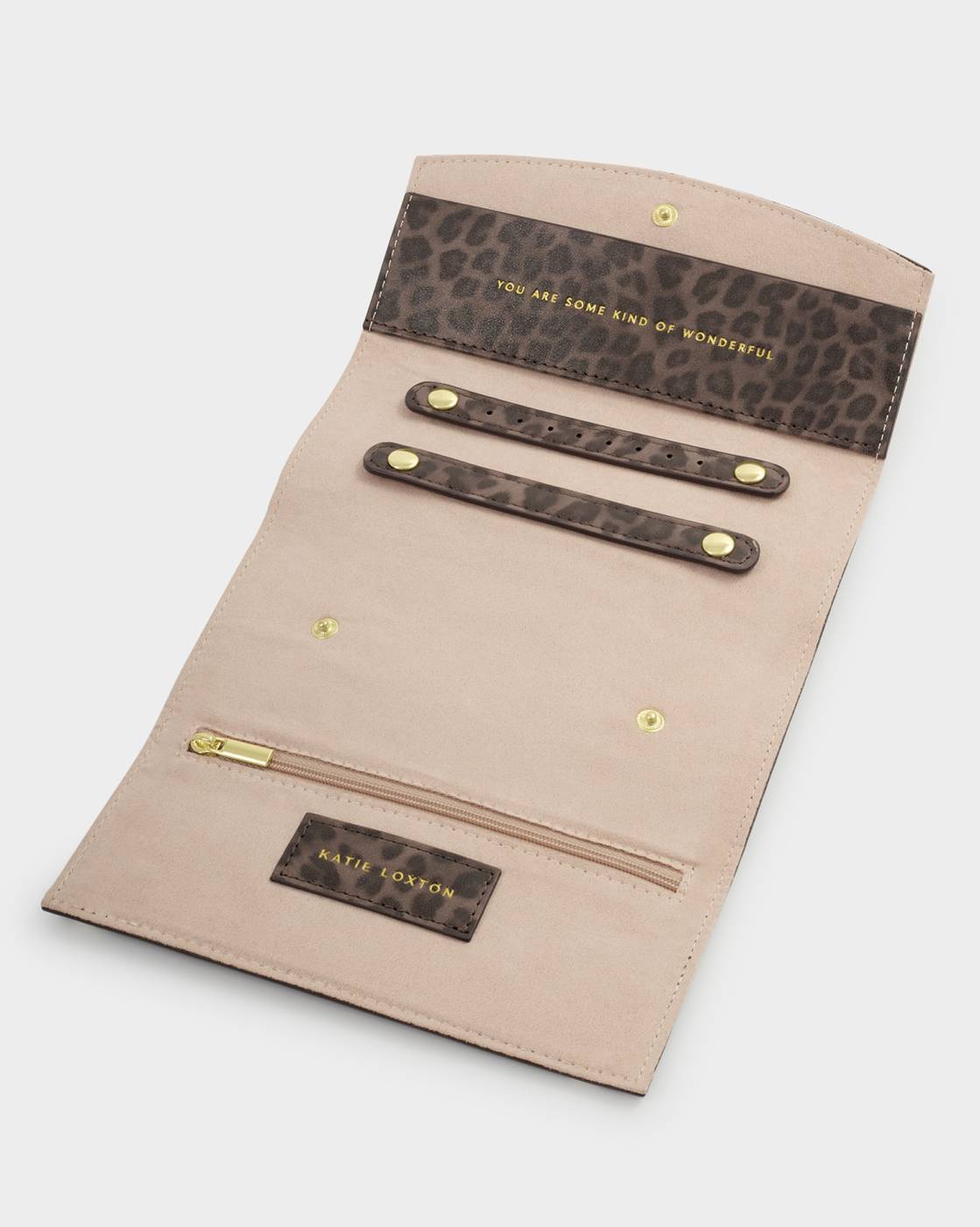 Katie Loxton Suedette Travel Jewellery & Accessories Organiser in Leopard