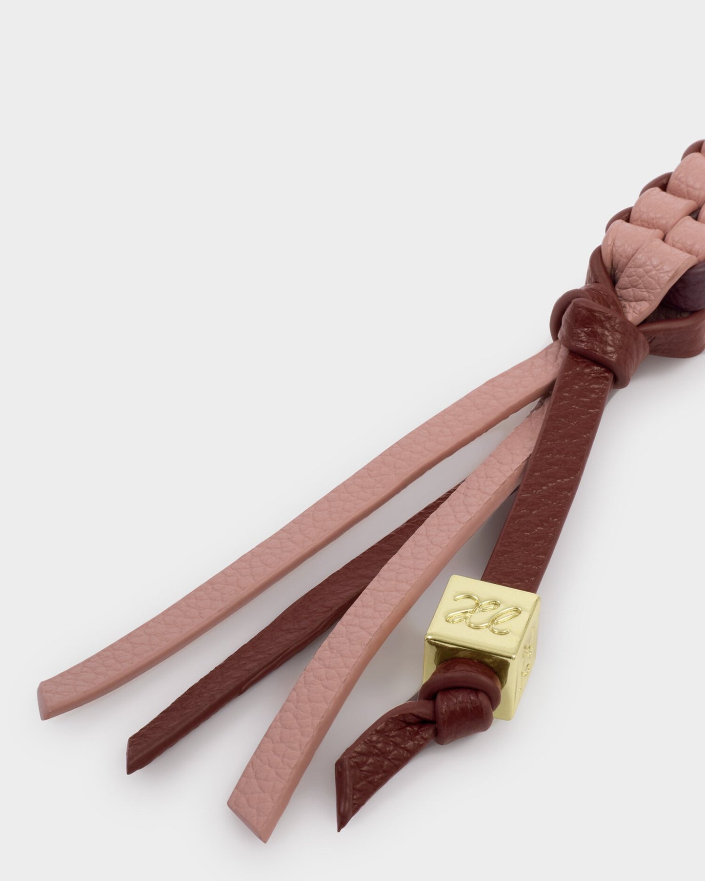 Katie Loxton Braided Bag Charm Keyring in Rose Pink / Cherry