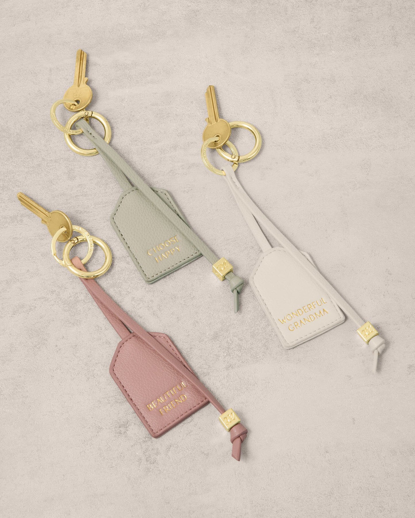 Katie Loxton Sentiment Tag Keyring - Choose Happy - in Green Mist