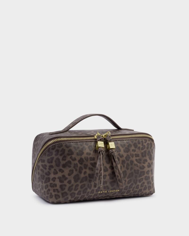 Katie Loxton Soho Medium Make Up/ Wash Bag in Leopard