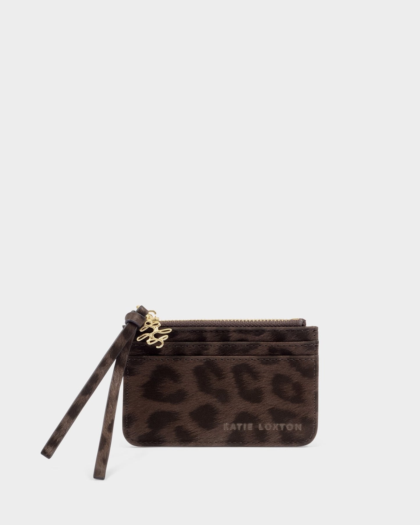 Katie Loxton Gift Boxed Coin & Card Holder in Chocolate Leopard