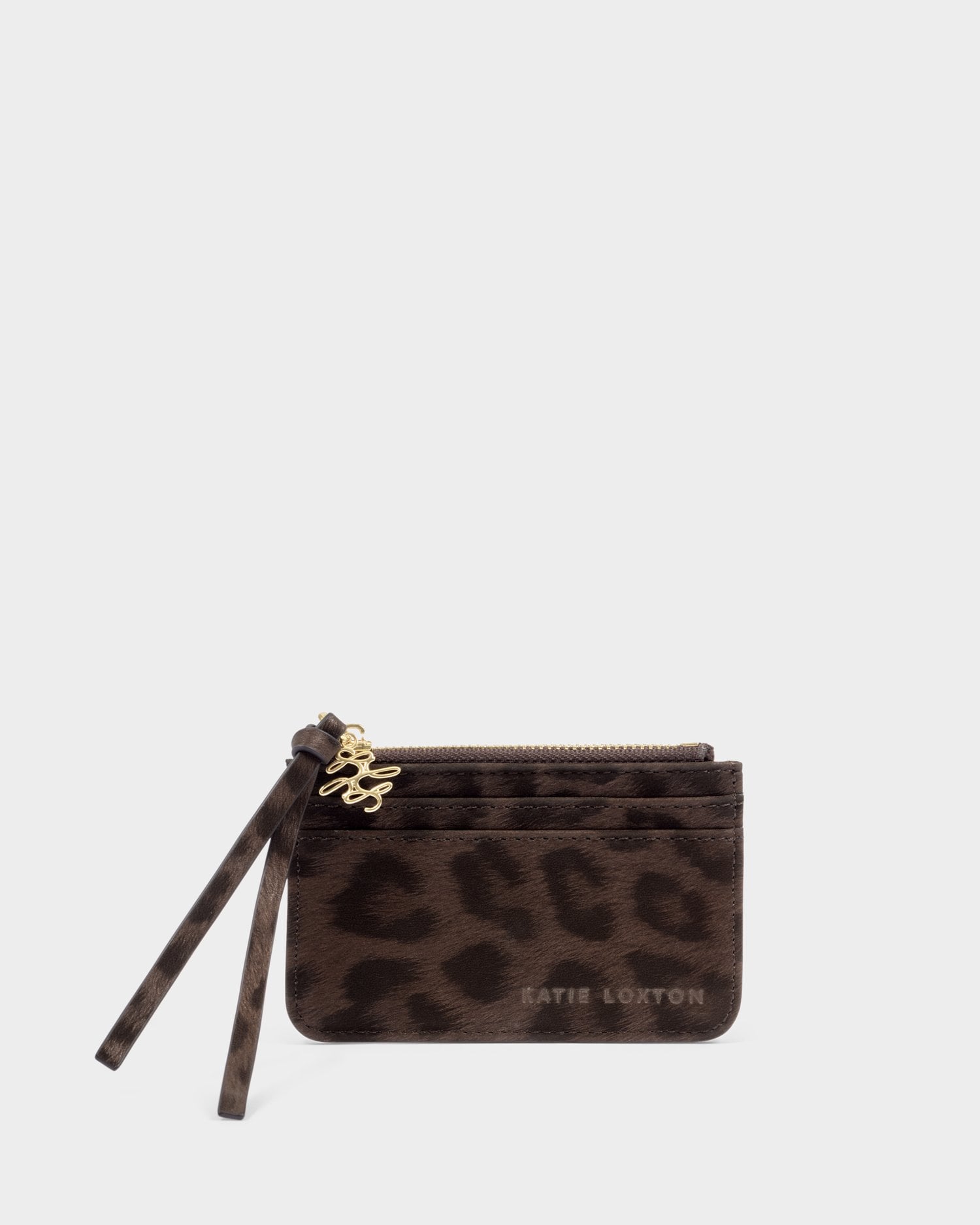 Katie Loxton Gift Boxed Coin & Card Holder in Chocolate Leopard
