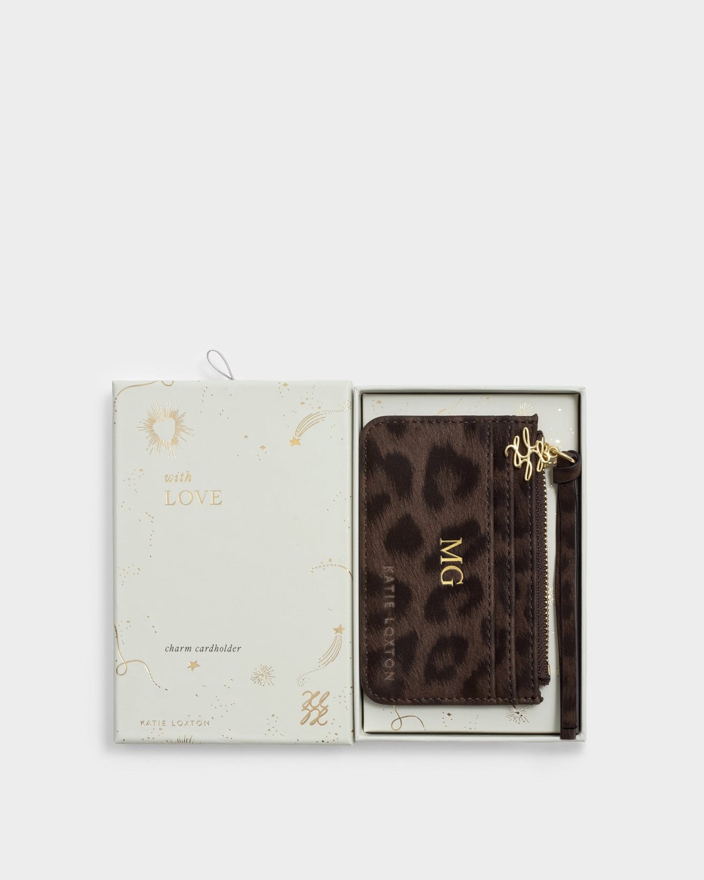 Katie Loxton Gift Boxed Coin & Card Holder in Chocolate Leopard
