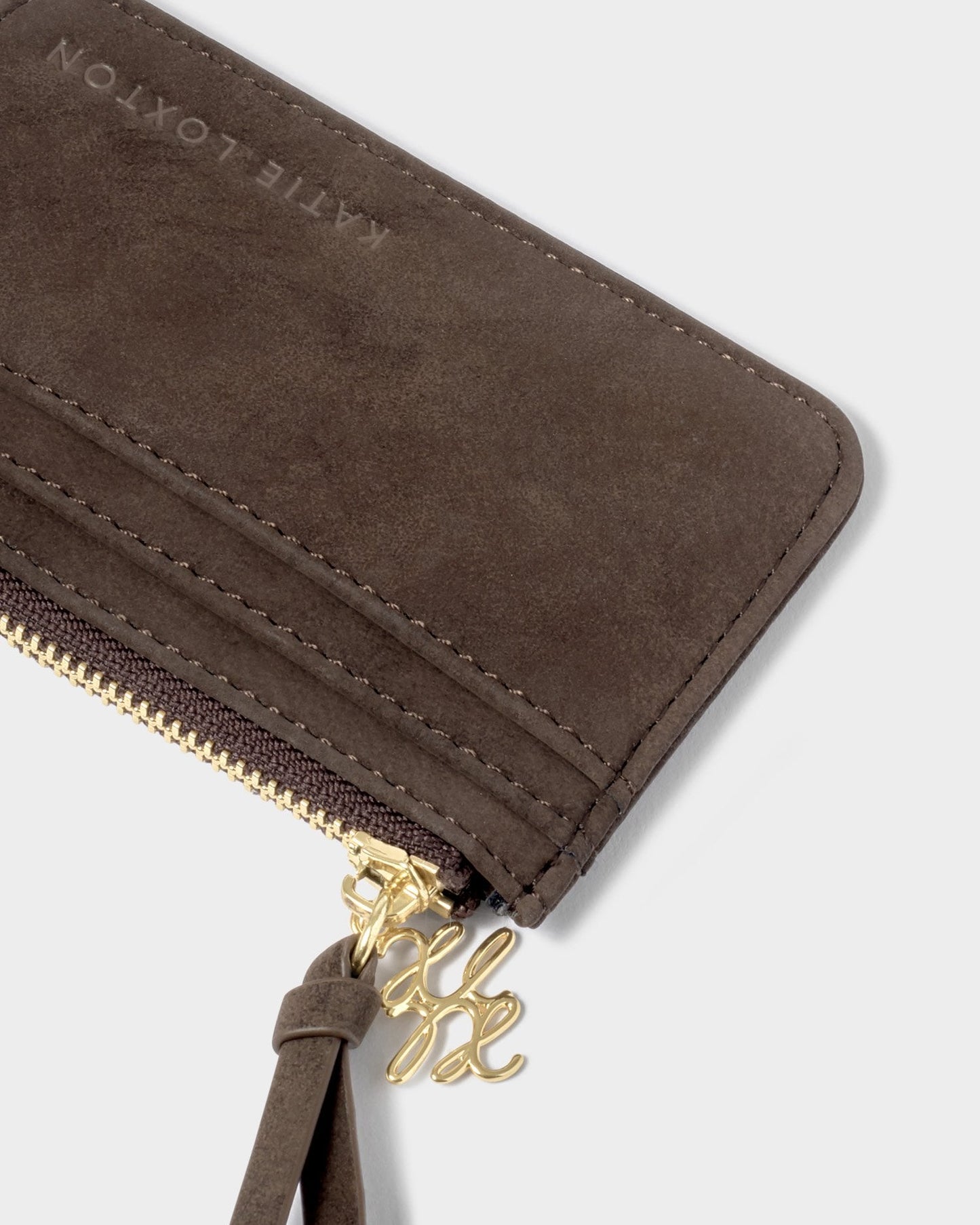 Katie Loxton Gift Boxed Coin & Card Holder in Chocolate Suedette
