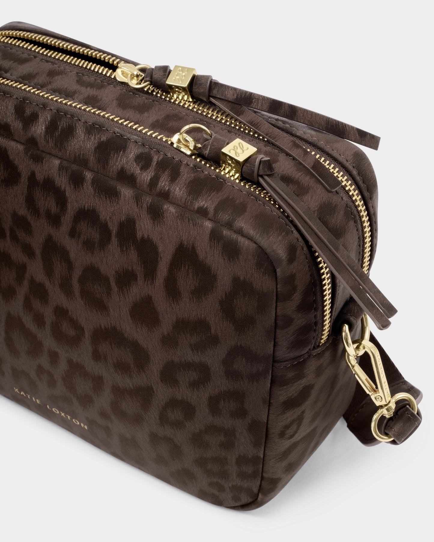 Katie Loxton Lottie Large Crossbody Bag in Chocolate Leopard