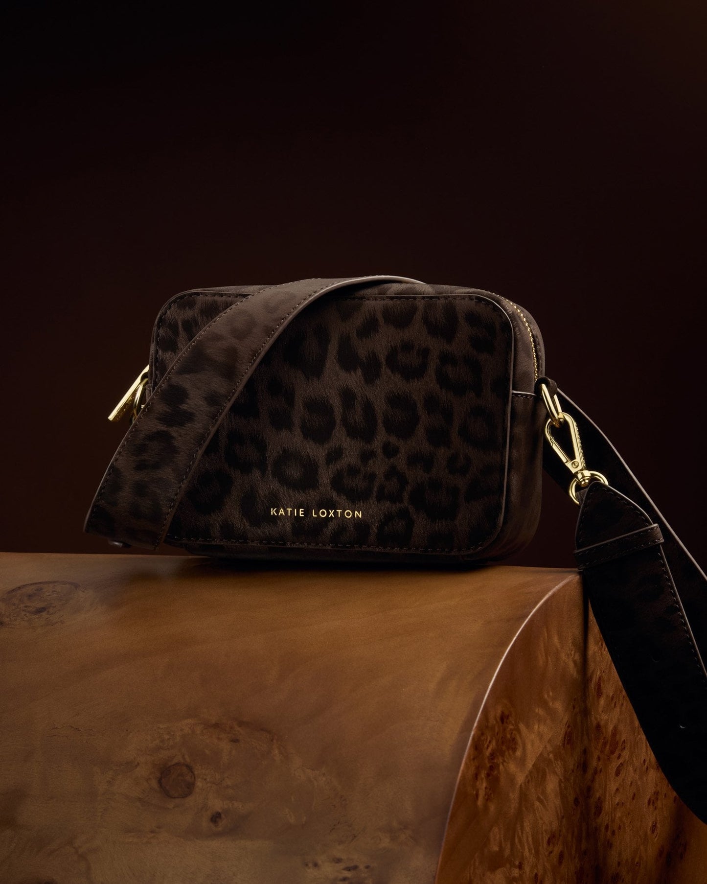 Katie Loxton Avery Small Crossbody Bag in Chocolate Leopard