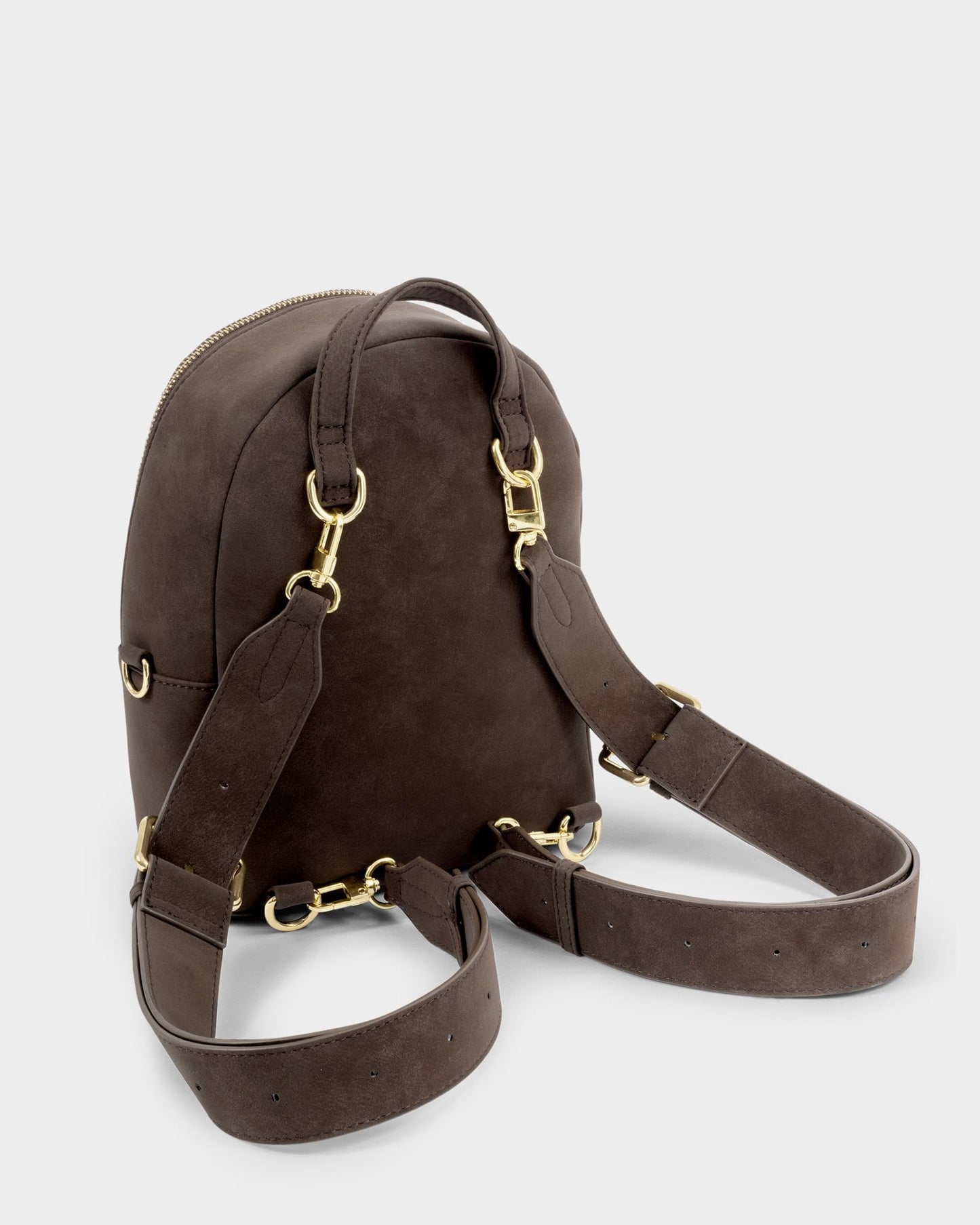 Katie Loxton Mika Small Suedette Backpack in Bitter Chocolate Suedette