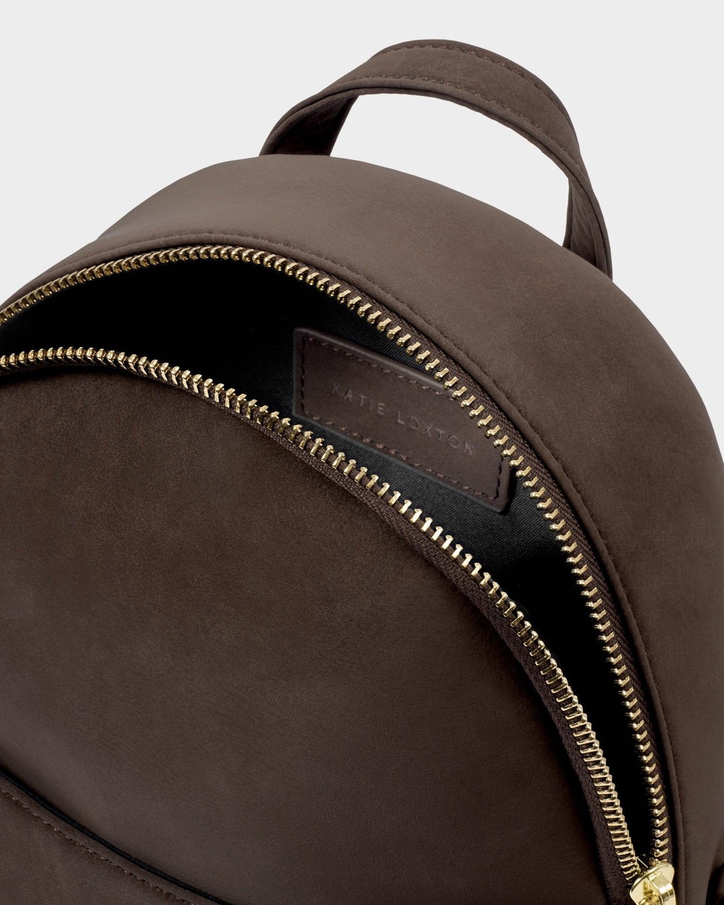 Katie Loxton Mika Small Suedette Backpack in Bitter Chocolate Suedette