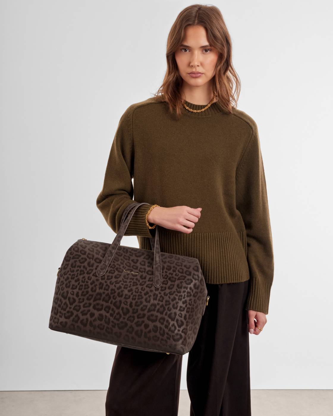Katie Loxton Milan Cabin Bag in Chocolate Leopard