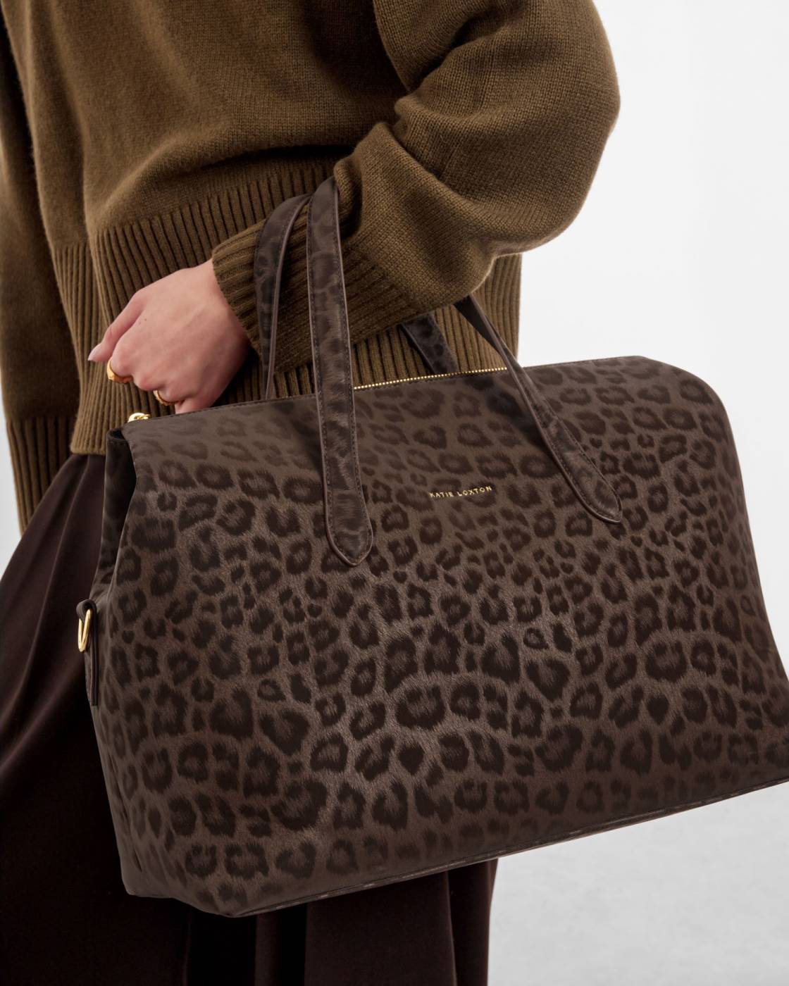 Katie Loxton Milan Cabin Bag in Chocolate Leopard