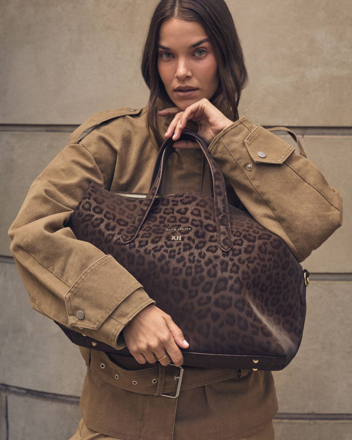 Katie Loxton Milan Cabin Bag in Chocolate Leopard