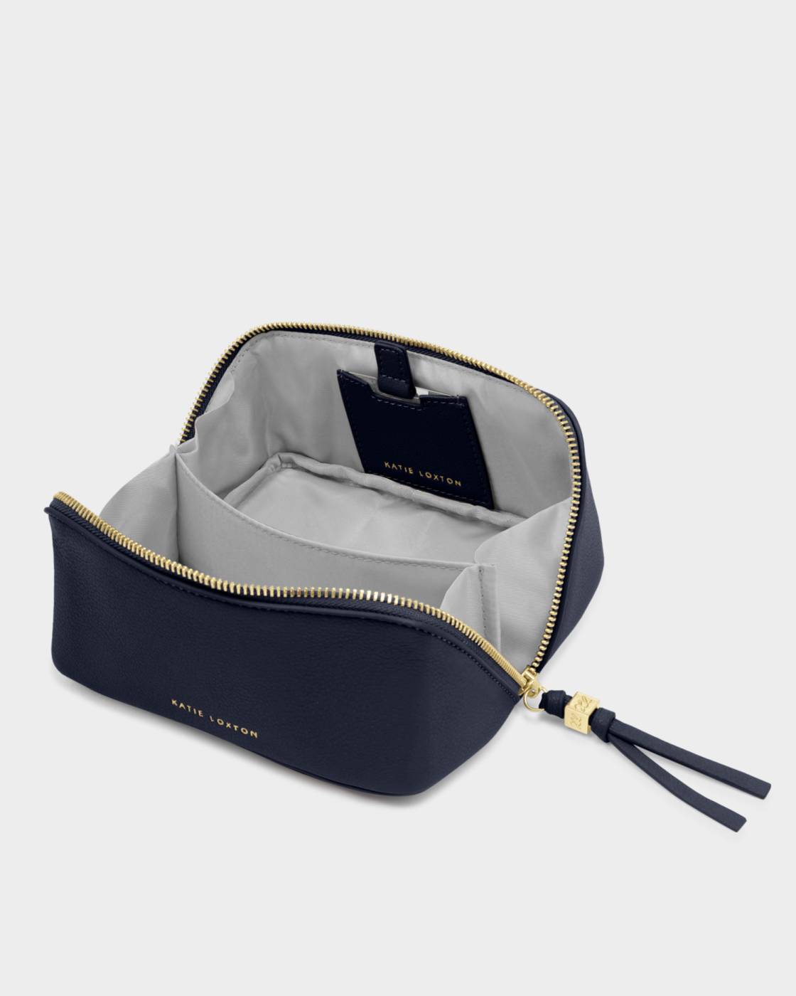 Katie Loxton Fold-Out Mirror Makeup Bag in Navy