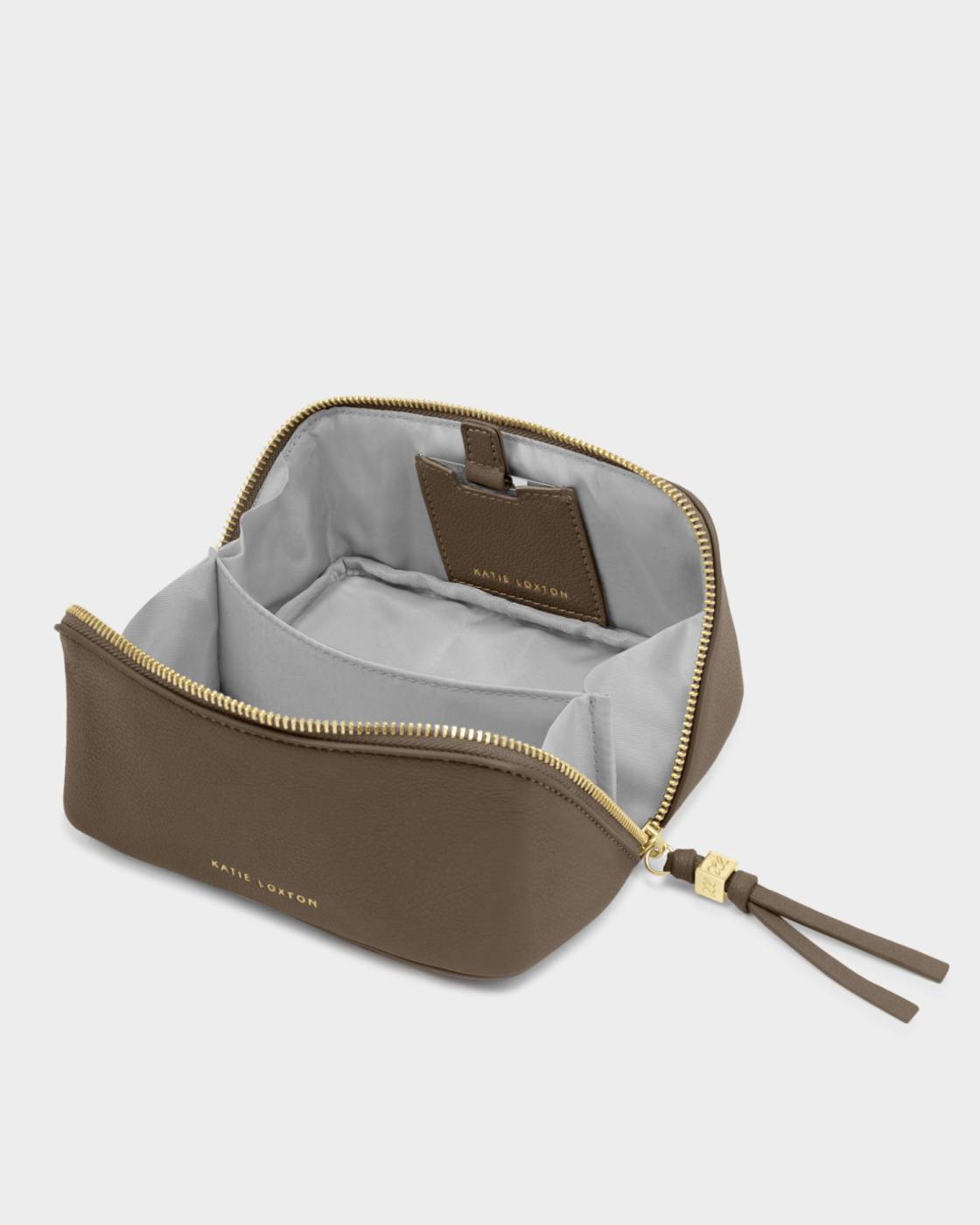 Katie Loxton Fold-Out Mirror Makeup Bag in Mink