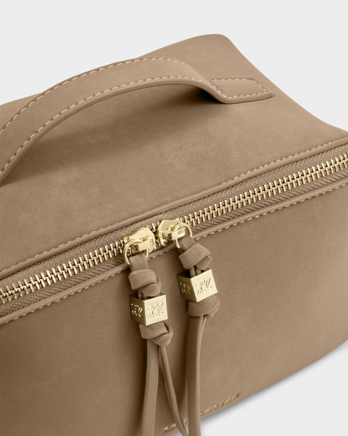 Katie Loxton Soho Suedette Medium Makeup & Wash Bag in Taupe