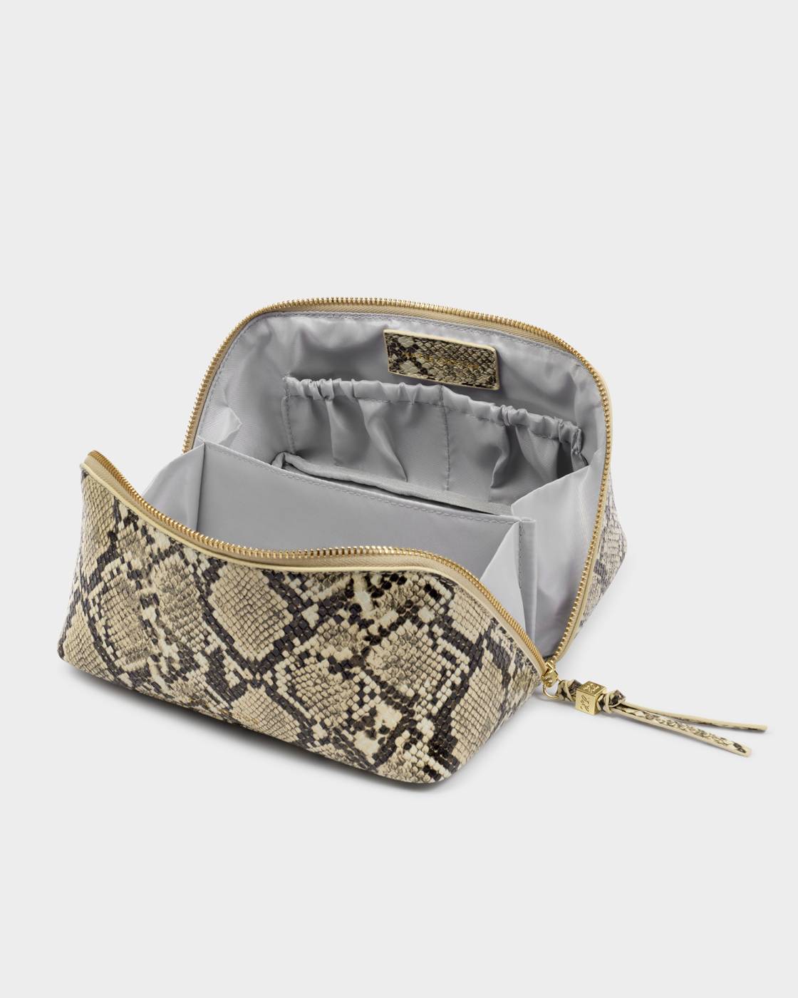 Katie Loxton Fold-Out Make Up Bag in Faux Snakeskin