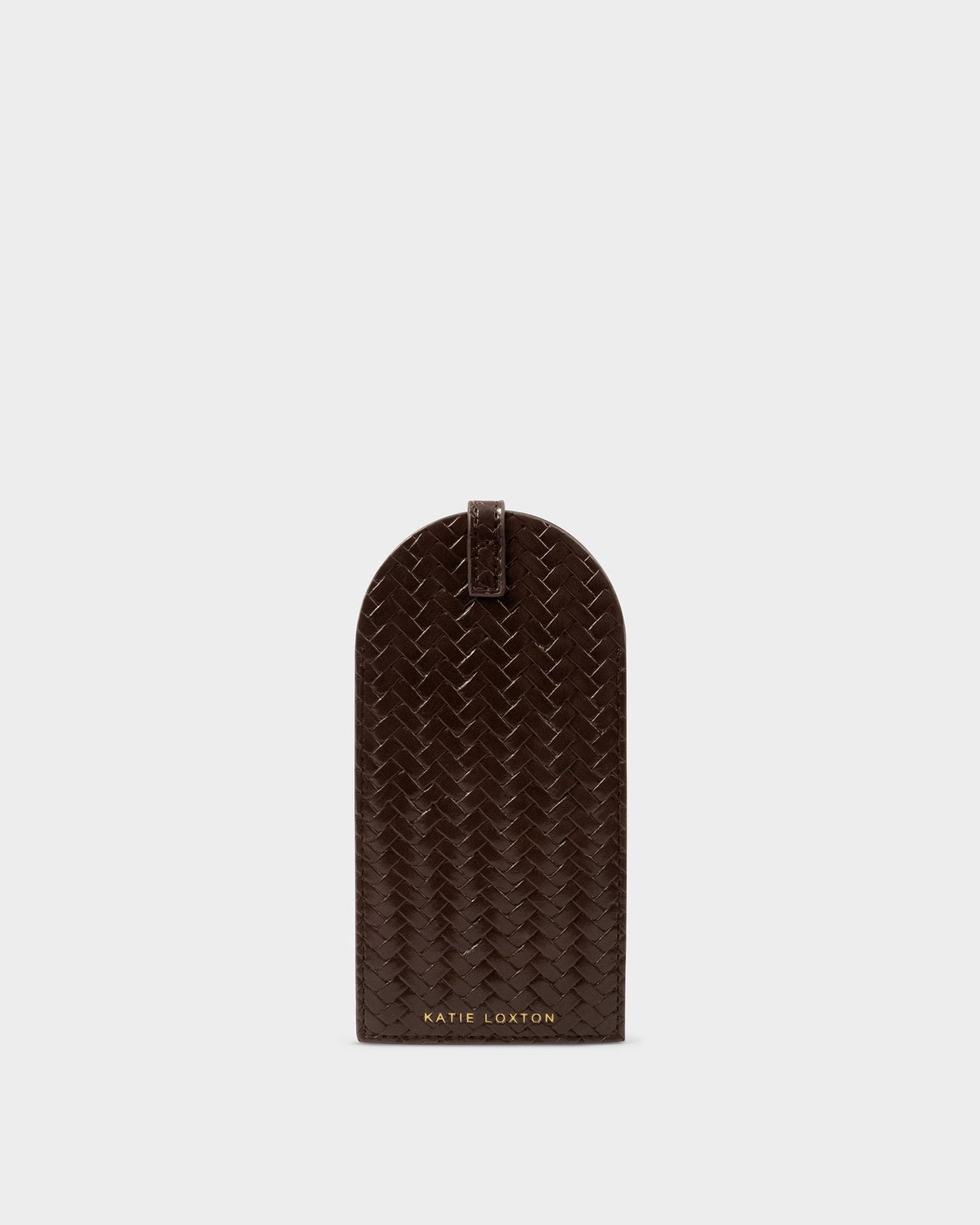 Katie Loxton Glasses Sleeve in Woven Chocolate