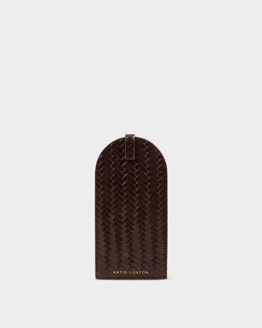 Katie Loxton Glasses Sleeve in Woven Chocolate