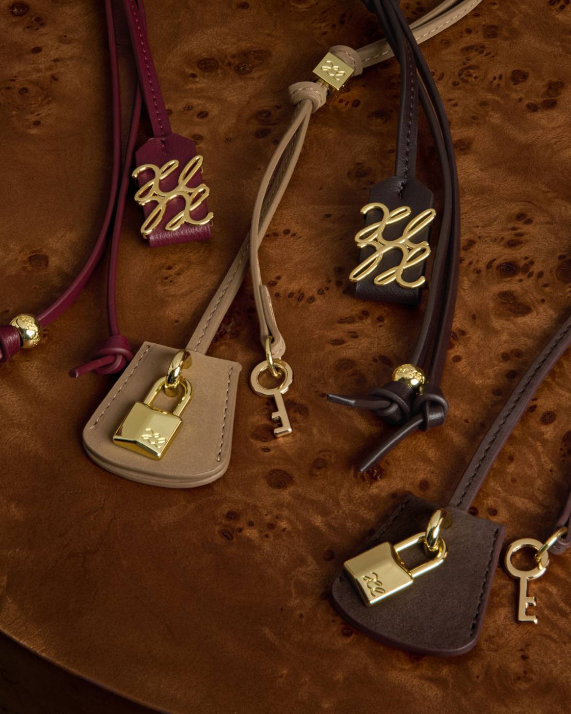 Katie Loxton Signature Bag Charm in Chocolate Suedette