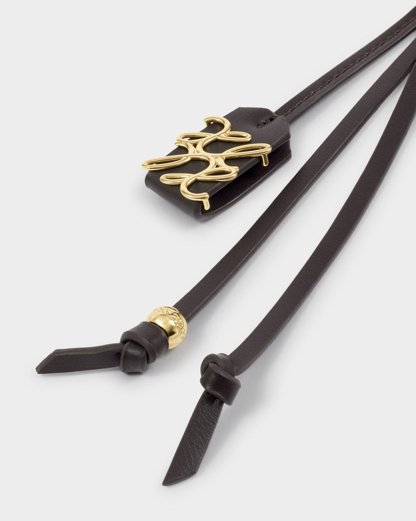 Katie Loxton Signature Bag Charm in Chocolate Suedette