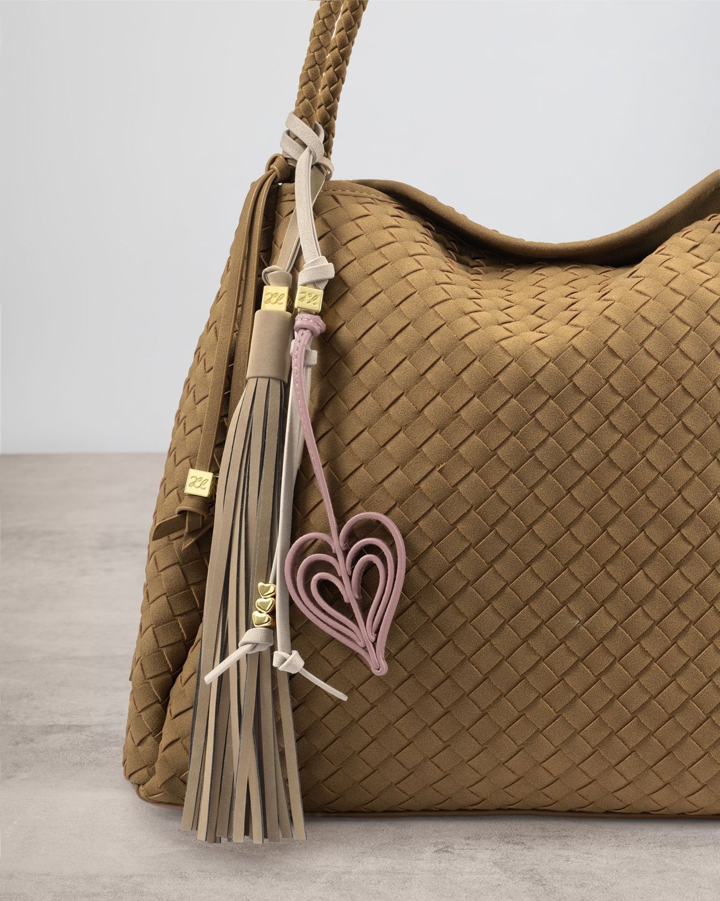 Katie Loxton Heart Bag Charm in Deep Rose
