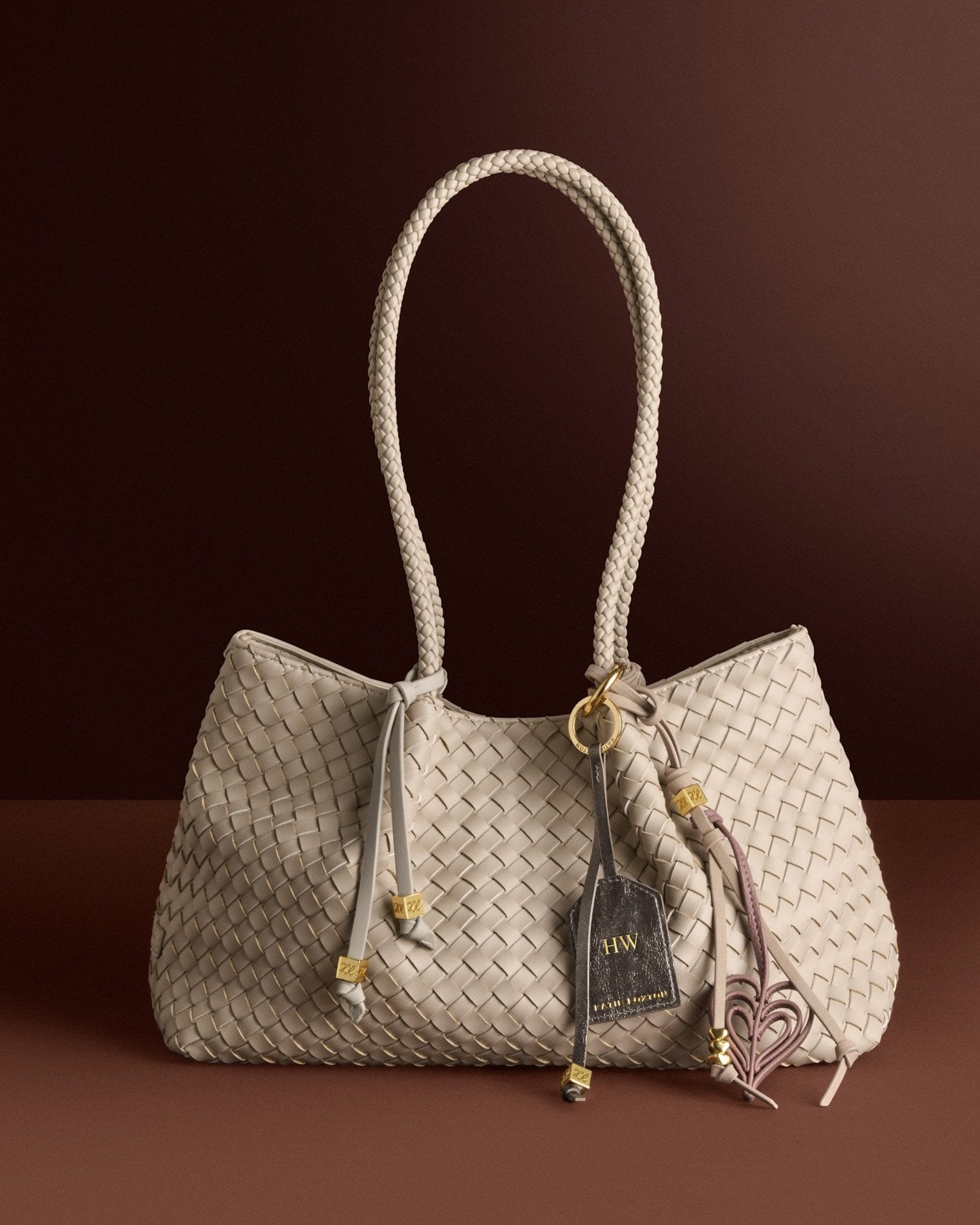 Katie Loxton Heart Bag Charm in Deep Rose