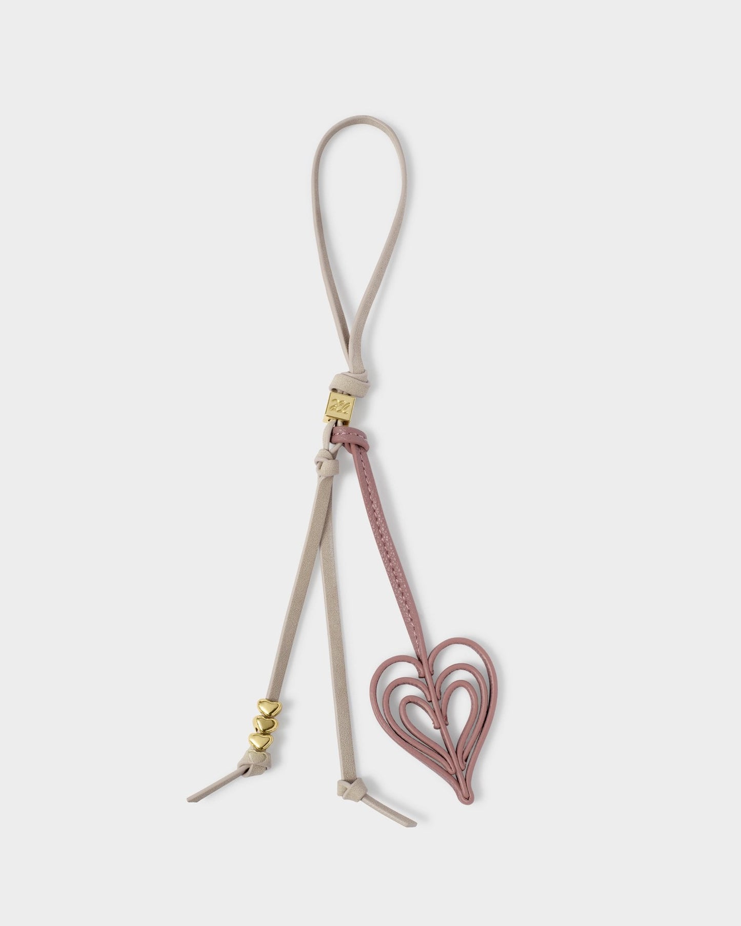 Katie Loxton Heart Bag Charm in Deep Rose
